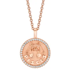 Cheap PISCES ZODIAC COIN PENDANT WITH DIAMOND FRAME Pendants|Zodiac Coins
