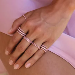 Best Sale ROSE GOLD PINK SAPPHIRE ETERNITY BAND Eternity|Stacking