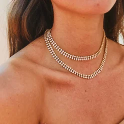 Shop ROUND AND MARQUISE DIAMOND SHAKER NECKLACE Chokers