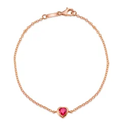 Best RUBY HEART CHAIN BRACELET Chain Link