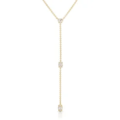 Outlet SHORT LARIAT WITH HEART, OVAL AND MARQUISE DIAMONDS Lariats