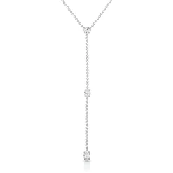 Outlet SHORT LARIAT WITH HEART, OVAL AND MARQUISE DIAMONDS Lariats