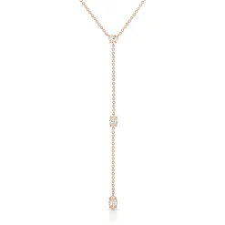 Outlet SHORT LARIAT WITH HEART, OVAL AND MARQUISE DIAMONDS Lariats