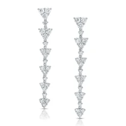 Shop SHORT TRIANGLE ETERNITY DIAMOND DROP EARRINGS Long