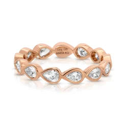Best Sale SIDEWAYS BEZELED PEAR DIAMOND RING Stacking