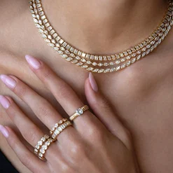 Best Sale SIDEWAYS BEZELED PEAR DIAMOND RING Stacking