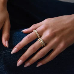 Best Sale SIDEWAYS BEZELED PEAR DIAMOND RING Stacking