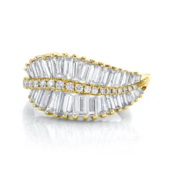 Outlet SIDEWAYS PALM LEAF DIAMOND RING Leaf