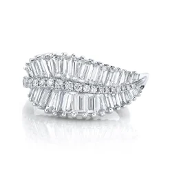 Outlet SIDEWAYS PALM LEAF DIAMOND RING Leaf
