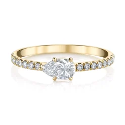 Store SIDEWAYS PEAR DIAMOND PAVE RING Stacking