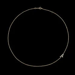 Fashion SINGLE DIAMOND INITIAL NECKLACE Diamond Initial