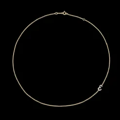 Fashion SINGLE DIAMOND INITIAL NECKLACE Diamond Initial