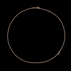 Fashion SINGLE DIAMOND INITIAL NECKLACE Diamond Initial