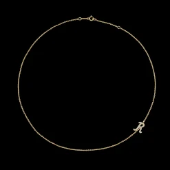 Fashion SINGLE DIAMOND INITIAL NECKLACE Diamond Initial