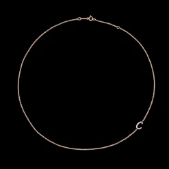 Fashion SINGLE DIAMOND INITIAL NECKLACE Diamond Initial
