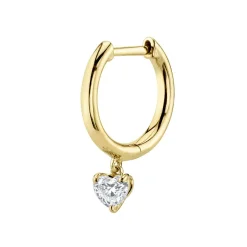 Clearance SINGLE HUGGIE WITH HEART DIAMOND DROP Huggies
