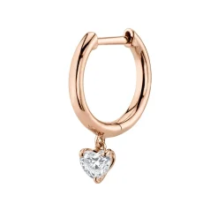 Clearance SINGLE HUGGIE WITH HEART DIAMOND DROP Huggies