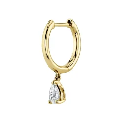 Online SINGLE HUGGIE WITH PEAR DIAMOND DROP Huggies