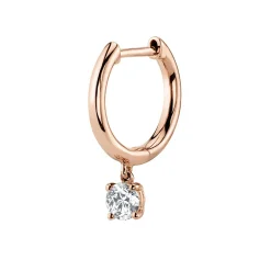 Sale SINGLE HUGGIE WITH ROUND DIAMOND DROP Huggies