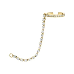 Store SINGLE ROW DIAMOND EAR CUFF WITH ROPE DIAMOND CHAIN Ear Cuffs