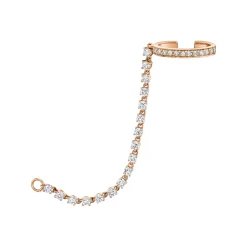 Store SINGLE ROW DIAMOND EAR CUFF WITH ROPE DIAMOND CHAIN Ear Cuffs