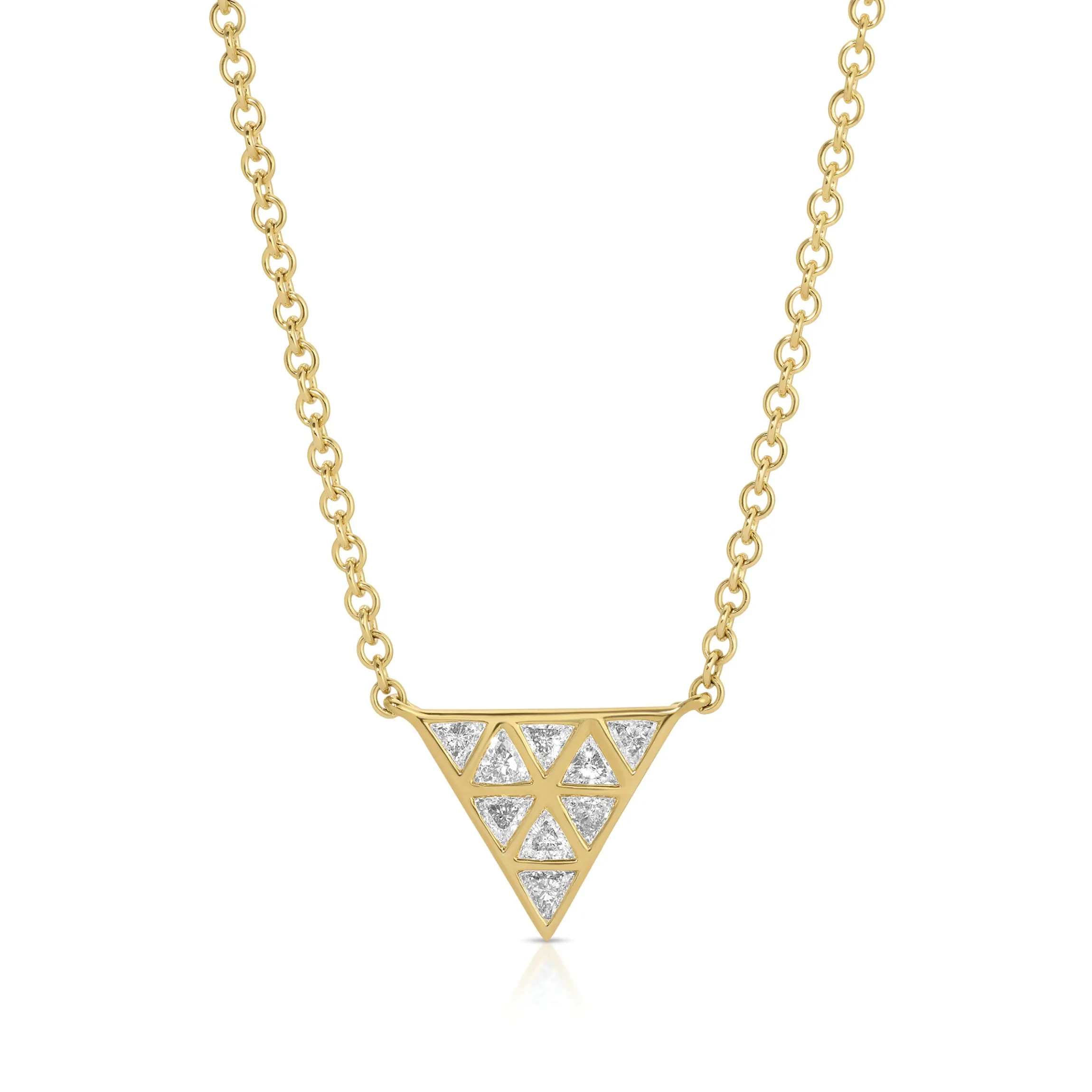 Hot SMALL BEZELED TRILLION PENDANT Pendants