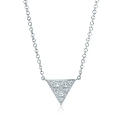 Hot SMALL BEZELED TRILLION PENDANT Pendants