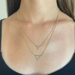 Hot SMALL BEZELED TRILLION PENDANT Pendants
