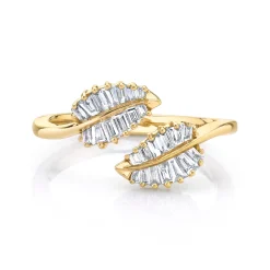 Cheap SMALL PALM LEAF DIAMOND RING Leaf