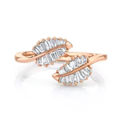 Cheap SMALL PALM LEAF DIAMOND RING Leaf
