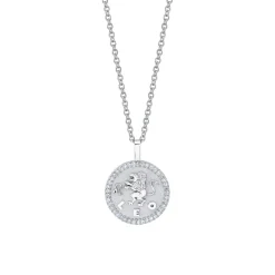 Flash Sale SMALL ZODIAC COIN PENDANT WITH DIAMOND FRAME Pendants|Zodiac Coins