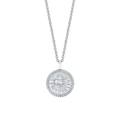 Flash Sale SMALL ZODIAC COIN PENDANT WITH DIAMOND FRAME Pendants|Zodiac Coins