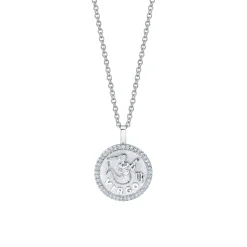 Flash Sale SMALL ZODIAC COIN PENDANT WITH DIAMOND FRAME Pendants|Zodiac Coins