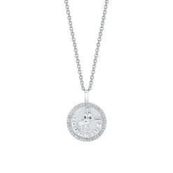 Flash Sale SMALL ZODIAC COIN PENDANT WITH DIAMOND FRAME Pendants|Zodiac Coins