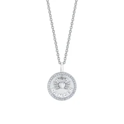 Flash Sale SMALL ZODIAC COIN PENDANT WITH DIAMOND FRAME Pendants|Zodiac Coins