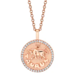 Discount TAURUS ZODIAC COIN PENDANT WITH DIAMOND FRAME Pendants|Zodiac Coins