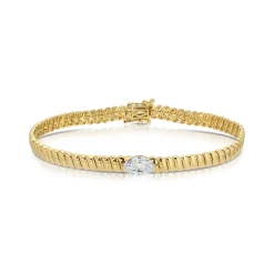 Shop THIN ZOE BRACELET WITH 1CT MARQUISE DIAMOND One Of A Kind