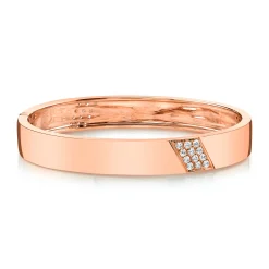 Fashion THREE ROW DIAGONAL DIAMOND STRIPE BRACELET Bangles