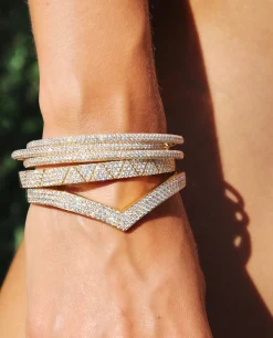 Clearance THREE ROW DIAMOND BANGLE Bangles