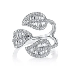 New TRI-LEAF DIAMOND RING Leaf