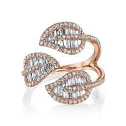 New TRI-LEAF DIAMOND RING Leaf