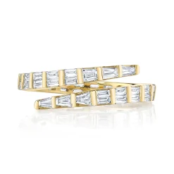Online TWO ROW BAGUETTE DIAMOND COIL RING Coil