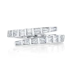 Online TWO ROW BAGUETTE DIAMOND COIL RING Coil