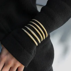Online TWO ROW DIAMOND CUFF Cuffs