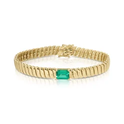 Hot ZOE BRACELET WITH EMERALD CENTER 1.44 One Of A Kind